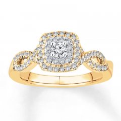 Diamond Engagement Ring 1/2 ct tw Round-cut 10K Two-Tone Gold