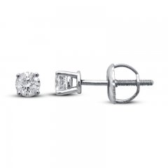 Certified Diamond Round-cut Earrings 1/2 ct tw 14K White Gold