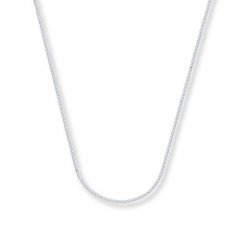 Wheat Chain Necklace 14K White Gold 20" Length