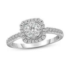 Diamond Engagement Ring 3/4 ct tw Round-cut 14K White Gold