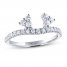 Leo Diamond Wrap Ring 1/2 ct tw Round-cut 14K White Gold