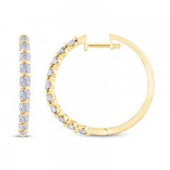 Diamond Hoop Earrings 1 ct tw 10K Yellow Gold