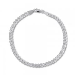 8.5" Curb Chain Bracelet 14K White Gold Appx. 4.4mm