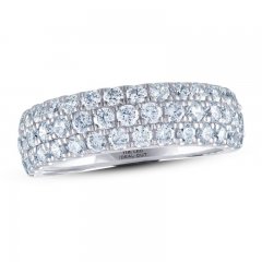 THE LEO Ideal Cut Diamond Anniversary Ring 1-1/2 ct tw 14K White Gold