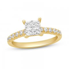 Diamond Engagement Ring 3/4 ct tw Princess/Round-cut 14K Yellow Gold