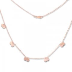 Dangling Disc Necklace 14K Rose Gold 16" to 18" Adjustable