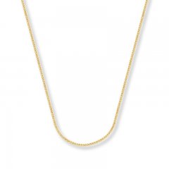 Square Wheat Chain 14K Yellow Gold Necklace 16" Length