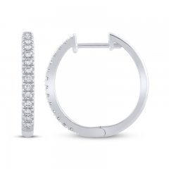 Diamond Hoop Earrings 1/4 ct tw 10K White Gold