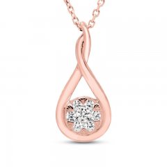 Diamond Twist Necklace 1/5 ct tw Round-cut 10K Rose Gold 18"