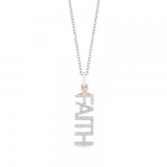 Hallmark Diamonds Faith Necklace 1/6 ct tw Sterling Silver/10K Rose Gold 18"