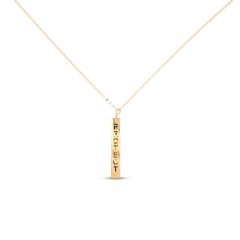 Cartouche Necklace 10K Yellow Gold 18"