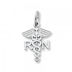 Nurse Charm 14K White Gold