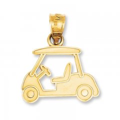 Golf Cart Charm 14K Yellow Gold