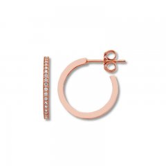 Diamond Hoop Earrings 1/4 ct tw Round-cut 10K Rose Gold