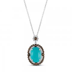 Le Vian Couture Turquoise Necklace 7/8 ct tw Diamonds 18K Vanilla Gold 18"