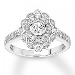 Diamond Engagement Ring 1/2 ct tw Round-cut 14K White Gold