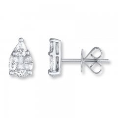 Diamond Earrings 3/4 carat tw 14K White Gold