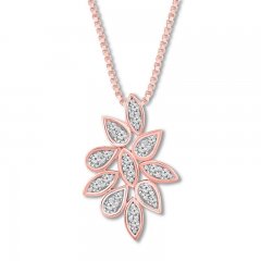 Diamond Necklace 1/3 ct tw Round-cut 10K Rose Gold