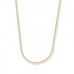 Wheat Chain Necklace 14K Yellow Gold 16" Length