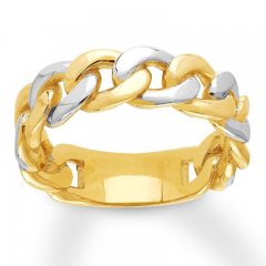 Chain Ring 10K Two-Tone Gold