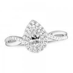 Previously Owned Diamond Engagement Ring 1/2 ct tw Pear/Round 14K White Gold