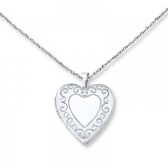 Heart Locket Necklace Sterling Silver