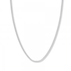 24 Curb Chain Necklace 14K White Gold Appx. 2.7mm