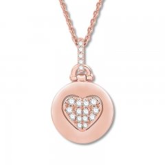 Signature Heart Diamond Necklace 1/6 ct tw 10K Rose Gold