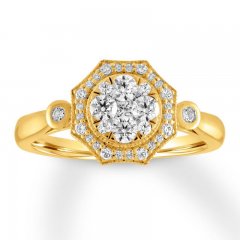 Diamond Engagement Ring 1/2 ct tw Round-cut 14K Yellow Gold