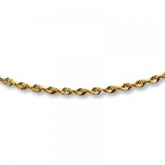 Rope Chain Necklace 14K Yellow Gold 18" Length