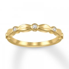 Diamond Anniversary Band 1/20 ct tw Round/Bezel 10K Yellow Gold