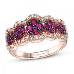 Le Vian Ruby & Diamond Ring 1/4 ct tw 14K Strawberry Gold