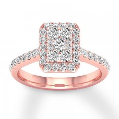 Diamond Engagement Ring 3/4 ct tw Round-cut 14K Rose Gold