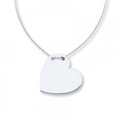 Heart Necklace 14K White Gold