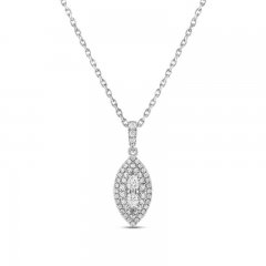 Forever Connected Diamond Necklace 1/2 ct tw Round/Pear 10K White Gold 18"