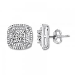 Diamond Earrings 1 ct tw Round-cut 10K White Gold