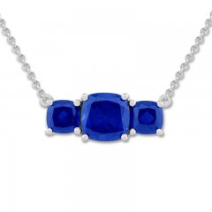 Lab-Created Sapphire Necklace Sterling Silver