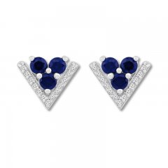 Lab-Created Sapphire Earrings Sterling Silver