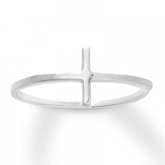 Cross Ring 14K White Gold