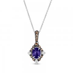 Le Vian Tanzanite Necklace 1/6 ct tw Diamonds 14K Vanilla Gold 18"