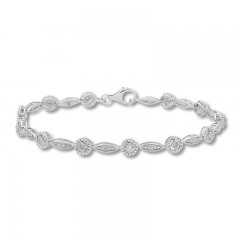 Diamond Bracelet 1/4 ct tw Round-cut Sterling Silver 7.5"