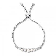 Cultured Freshwater Pearl Bolo Bracelet Sterling Silver