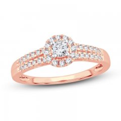 Diamond Engagement Ring 3/8 ct tw Round-cut 14K Rose Gold