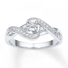 Diamond Promise Ring 1/10 ct tw Round-cut 10K White Gold