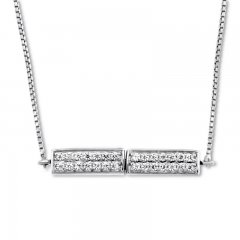 Diamond Message Necklace 1/4 ct tw Sterling Silver