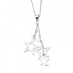 Star Dangle Necklace Sterling Silver 18" Length