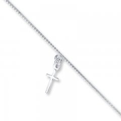 Cross Anklet Sterling Silver