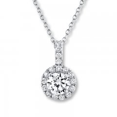 Leo Diamond Necklace 5/8 ct tw Diamonds 14K White Gold