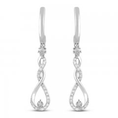 Diamond Earrings 1/10 ct tw Round-cut 10K White Gold