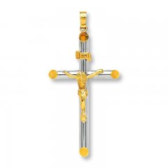 Crucifix Charm 14K Two-Tone Gold